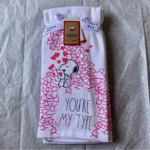 Rae Dunn x Peanuts Snoopy You’re My Type Valentine’s Day Kitchen Towels Love
